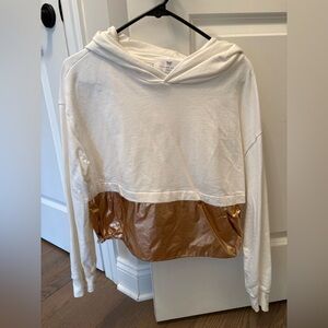 Heroine Sport Women’s White Hoodie with Metallic Copper Panel